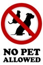 No pet allowed sign