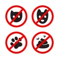 No pets allowed icon set Royalty Free Stock Photo