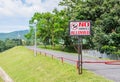 no pets allowed sign in the park Royalty Free Stock Photo