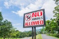 no pets allowed sign in the park Royalty Free Stock Photo