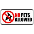 no pets allowed sign with warning text white background cat and dog Royalty Free Stock Photo