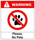 No pets icon. pets forbidden vector illustration