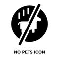 No pets icon vector isolated on white background, logo concept o Royalty Free Stock Photo