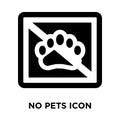 No pets icon vector isolated on white background, logo concept o Royalty Free Stock Photo