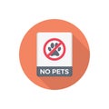 No pets vector flat colour icon Royalty Free Stock Photo