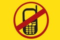 No phone allowed icon vector. Sign prohibiting the use of a mobile phone. Vector illustration