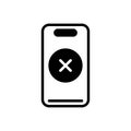 Black solid icon for No Phone, not allowed and communication Royalty Free Stock Photo