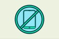 No phone icon. icon related to UI elements. suitable for web site, app, user interfaces,element, printable etc. flat line icon Royalty Free Stock Photo
