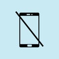 No phone icon , blue background vector