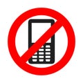 NO phone sign. Vector illustration. Royalty Free Stock Photo