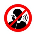 No phone talking   - prohibition attention sign Royalty Free Stock Photo