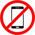 No phone, telephone prohibited symbol. Vector. Royalty Free Stock Photo