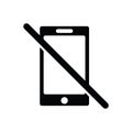 No phone vector. Not allow ice smart mobile device sign.  prohibiting sing Royalty Free Stock Photo