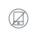 no phones icon vector from flying concept. Thin line illustration of no phones editable stroke. no phones linear sign for use on