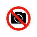 No photo camera sign vector icon isolated on white