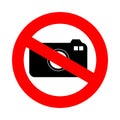 No photo sign isolated on white background. No camera sign. No photo camera vector Royalty Free Stock Photo