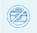 No photo, sketch design for any purposes. Camera icon. Warning icon. Vector illustration