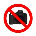 No Photography Allowed Concept. Digital Photo Camera with Prohib Royalty Free Stock Photo