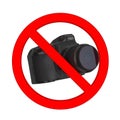 No Photography Allowed Concept. Digital Photo Camera with Prohib Royalty Free Stock Photo