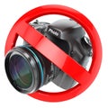 No photography sign. Photo camera prohibition