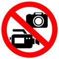 No photography or video recording vector sign