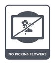 no picking flowers icon in trendy design style. no picking flowers icon isolated on white background. no picking flowers vector