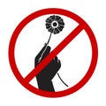 No Picking Flowers Sign 2