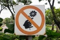 No Picking Flowers Sign Royalty Free Stock Photo