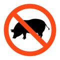 No pig sign ,vector illustratioon on white background