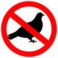 No pigeons vector sign Royalty Free Stock Photo