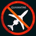 No Plane`s Icon. No flying sign. Forbidden sign with airplane. Prohibit sign.