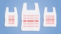 No plastic bag. Say no thank you icon. Refuse from polythene package sign. BPA Free. Editable Vector illustration