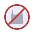 No Plastic Bags icon vector image. Royalty Free Stock Photo