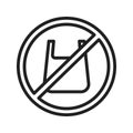No Plastic Bags icon vector image. Royalty Free Stock Photo