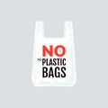 No plastic bags sign concept illustration. Stop pollution eco symbol icon, plastic bag ban forbidden trash sign