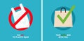 No plastic bags sign concept illustration. Stop pollution eco symbol icon, plastic bag ban forbidden trash sign