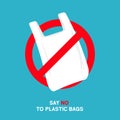 No plastic bags sign concept illustration. Stop pollution eco symbol icon, plastic bag ban forbidden trash sign