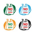 No Plastic bags text in Plastig bag sign on Ellipse vector design Royalty Free Stock Photo