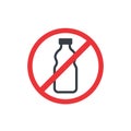 no plastic bottles icon, vector sign Royalty Free Stock Photo