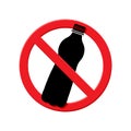no plastic sign, stop plastic pollution, say no to plastic bottles, forbidden circle, crossed out red circle, ban symbol Royalty Free Stock Photo