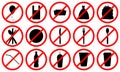 No plastic signs icon set Royalty Free Stock Photo