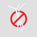 No plastic straws icon. Royalty Free Stock Photo
