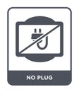 No plug icon in trendy design style. no plug icon isolated on white background. no plug vector icon simple and modern flat symbol Royalty Free Stock Photo