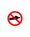 No Plugging Sign - Hand with Electrical Plug in Red Prohibition Circle Royalty Free Stock Photo