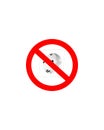 No Plugging Sign - Hand with Electrical Plug in Red Prohibition Circle Royalty Free Stock Photo