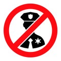 No Police Officer - Raster Icon Illustration