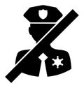 No Police Sheriff - Vector Icon Illustration