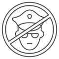 No police thin line icon, Black lives matter concept, Protest symbol about human right of black people sign on white