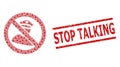 No Policeman Collage of No Policeman Icons and Distress Stop Talking Seal Stamp