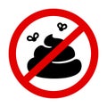 No poop prohibition sign